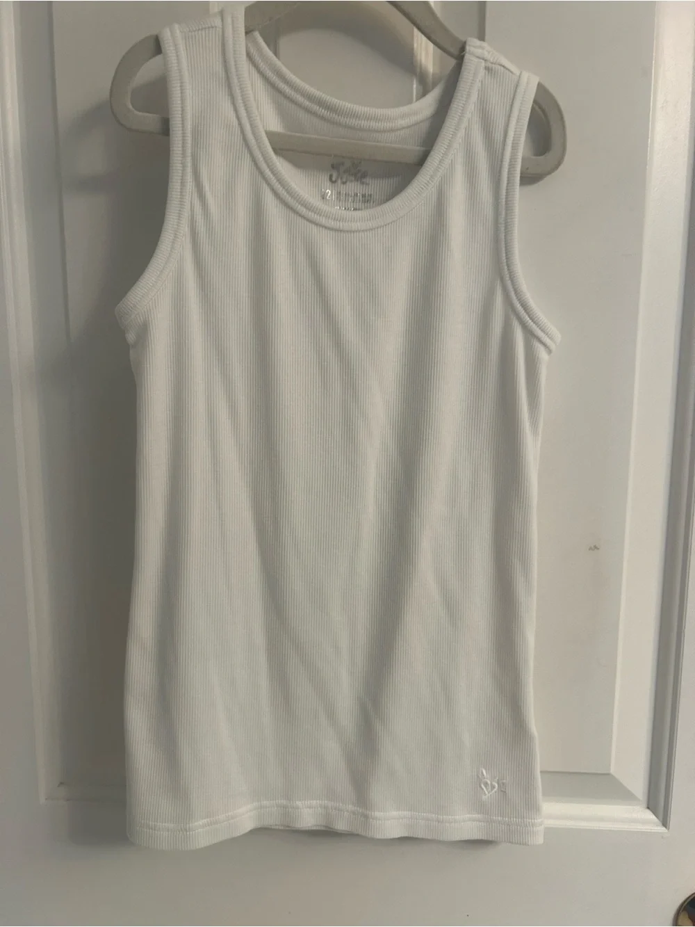 Girls Justice White Ribbed Tank Top